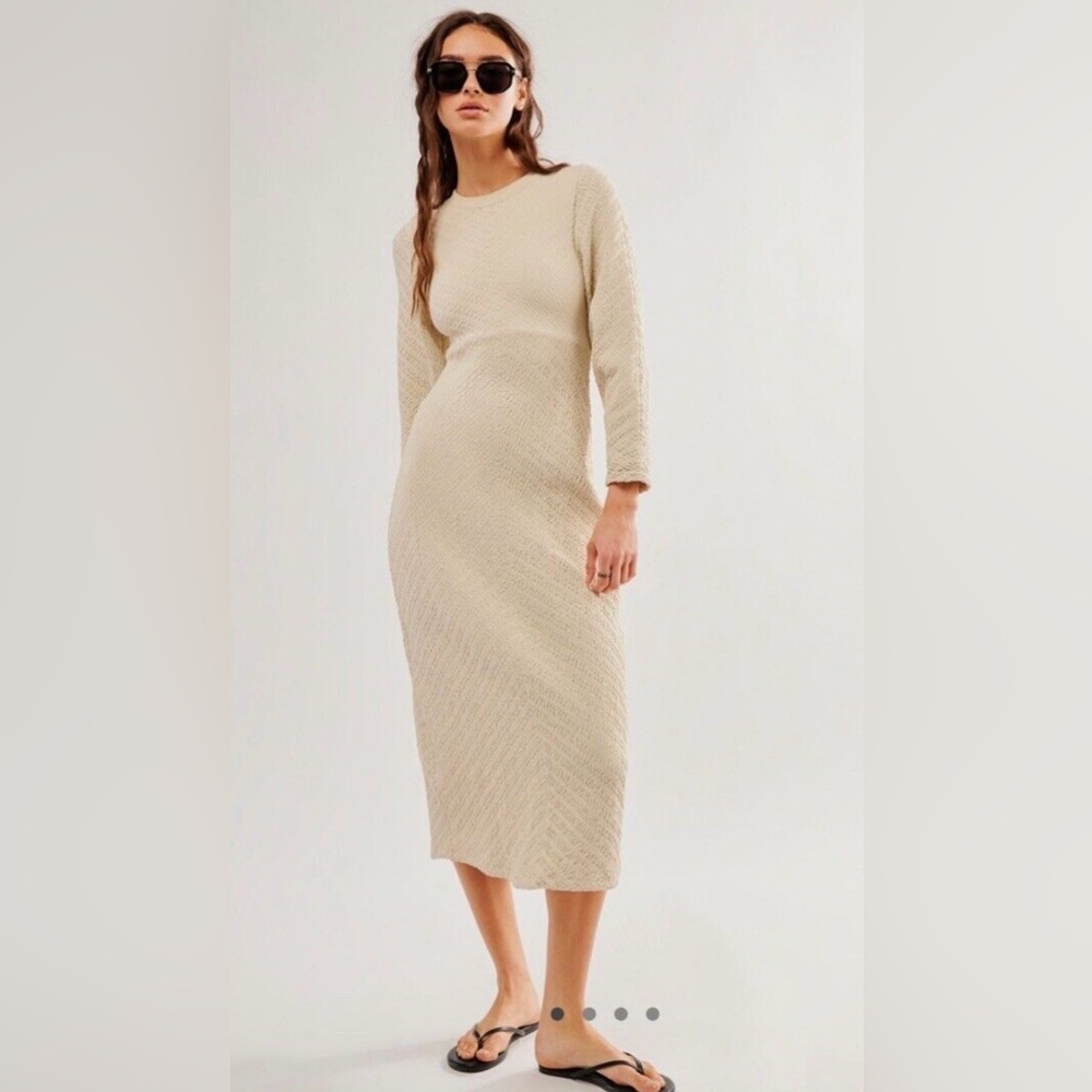 Free people Gabby seamless midi dress in wet plaster size M/L
